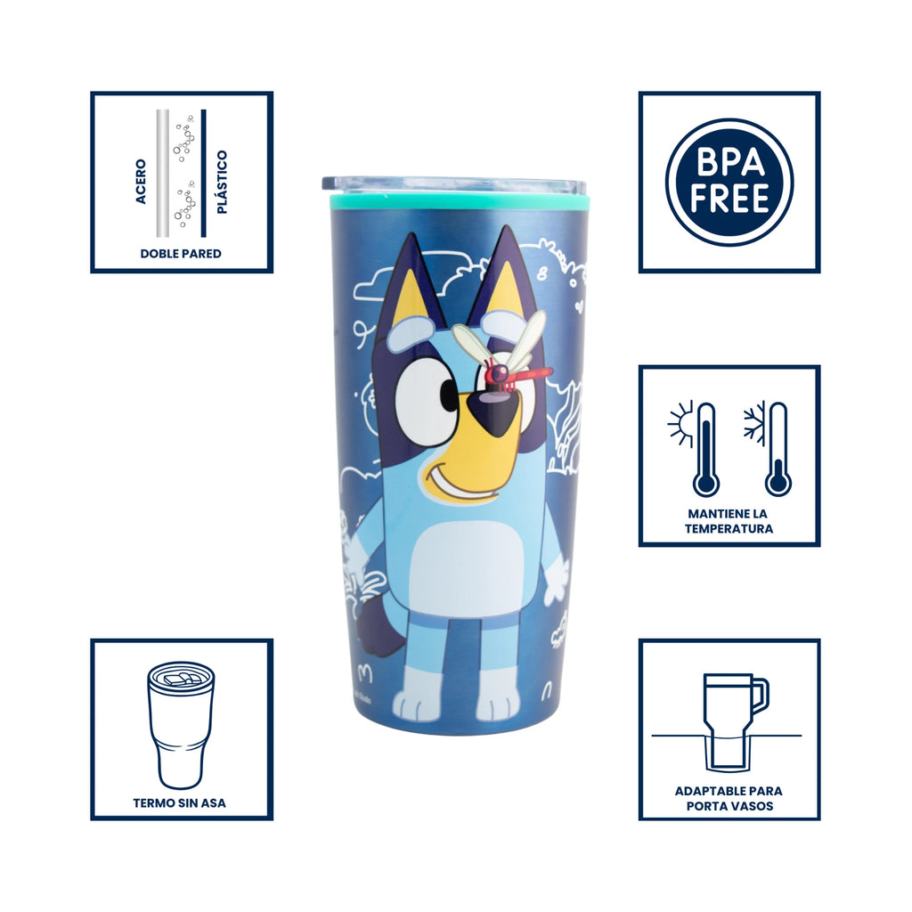 Termo de Acero Inoxidable con Doble Pared Fun Kids Bluey 500ml
