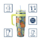 Termo de Acero Inoxidable con Doble Pared, Tapa Doble Hermética y Popote Capibara 1.2 Litros