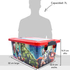 Juguetero Organizador de Plástico Avengers Disney 7Lt