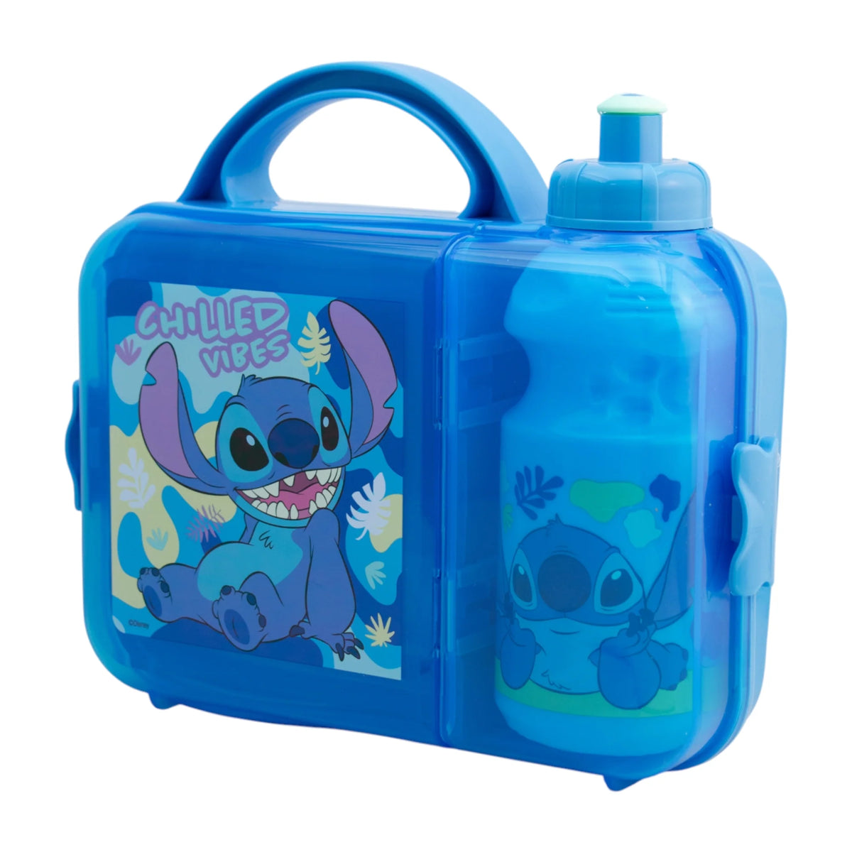 Lonchera Infantil Con Botella Plástico 473ml Disney Stitch