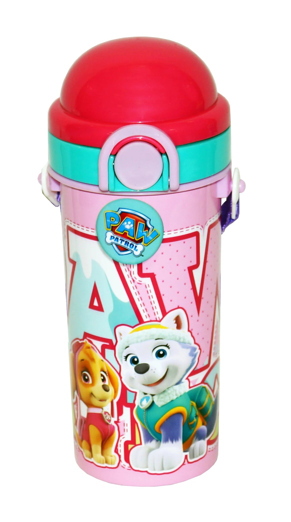 Botella de Plástico Con Popote PAW PATROL 500ml