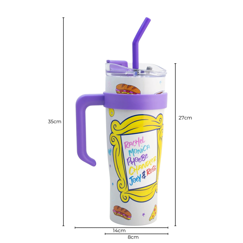 Termo de Acero Inoxidable con Doble Pared y Tapa Doble Friends Gris 1.2 Litros
