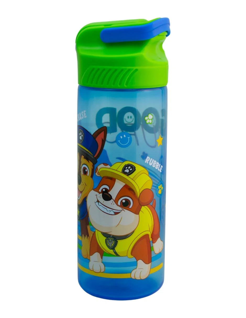 Botella de Plástico con Funda y Tapa Pushup Paw Patrol 600ml