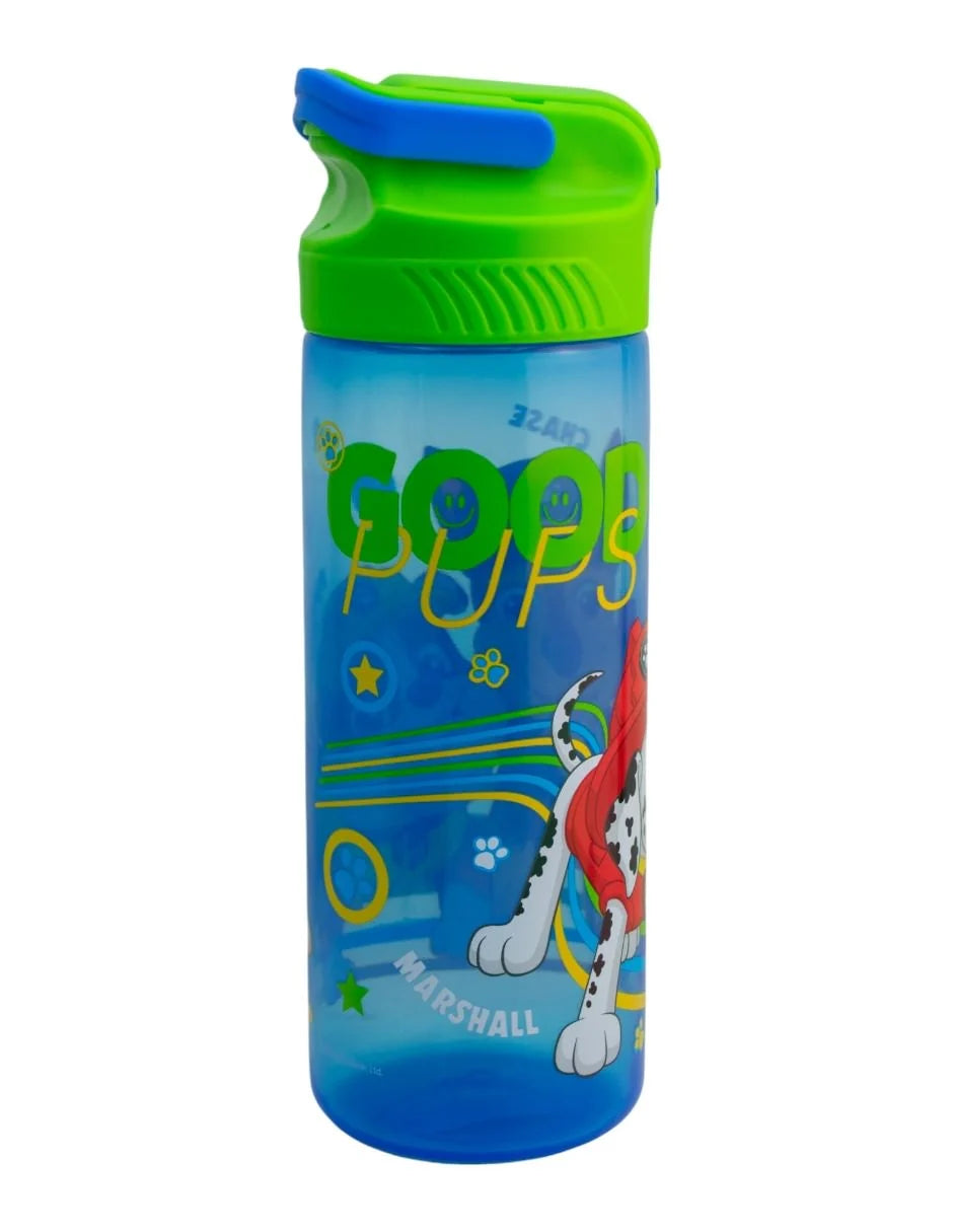 Botella de Plástico con Funda y Tapa Pushup Paw Patrol 600ml