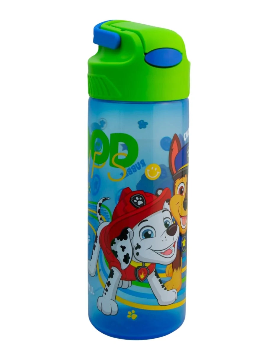Botella de Plástico con Funda y Tapa Pushup Paw Patrol 600ml