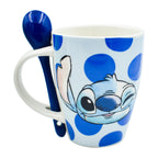 Juego de 2 Tazas de Cerámica con Cuchara Fun Kids Disney Stitch & Angel 410ml