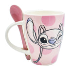 Juego de 2 Tazas de Cerámica con Cuchara Fun Kids Disney Stitch & Angel 410ml