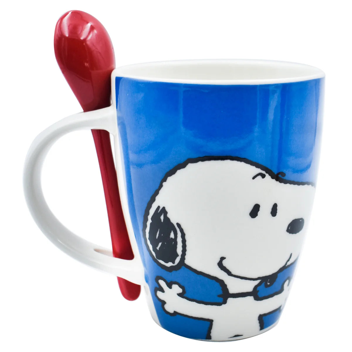 Juego de 2 Tazas de Cerámica con Cuchara Fun Kids Peanust Charlie Brown & Snoopy 310ml