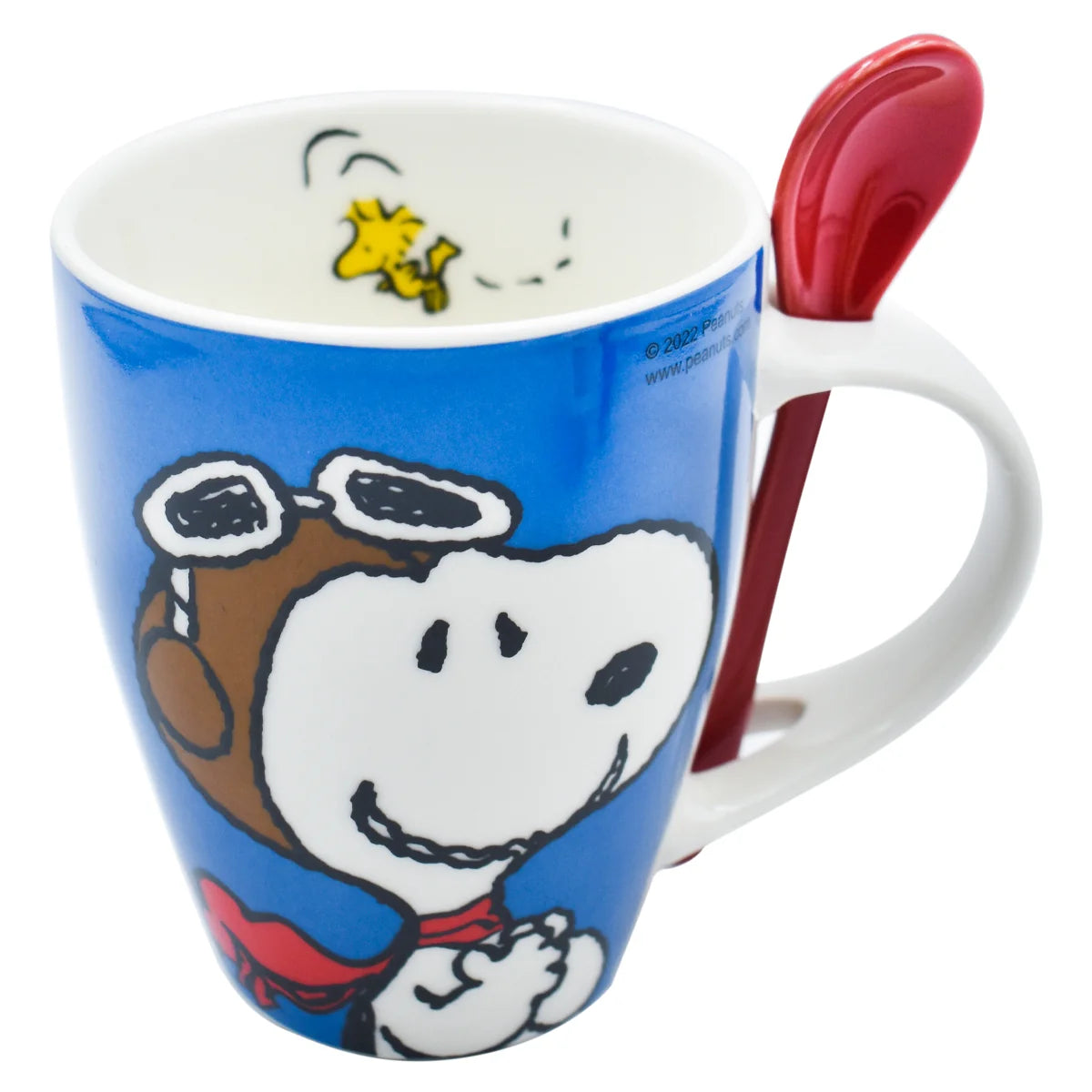 Juego de 2 Tazas de Cerámica con Cuchara Fun Kids Peanust Charlie Brown & Snoopy 310ml