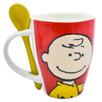 Juego de 2 Tazas de Cerámica con Cuchara Fun Kids Peanust Charlie Brown & Snoopy 310ml