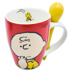 Juego de 2 Tazas de Cerámica con Cuchara Fun Kids Peanust Charlie Brown & Snoopy 310ml