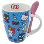 Juego de 2 Tazas De Porcelana Con Cuchara Hello Kitty Sanrio 310ml