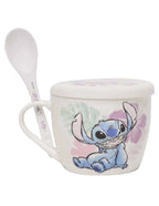Taza de Porcelana con Tapa, Cuchara y Caja de Regalo Stitch 580 ml