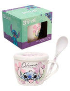 Taza de Porcelana con Tapa, Cuchara y Caja de Regalo Stitch 580 ml