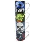 Juego de Tazas de Porcelana Apilables Fun Kids Disney Star Wars 330ml 4pz