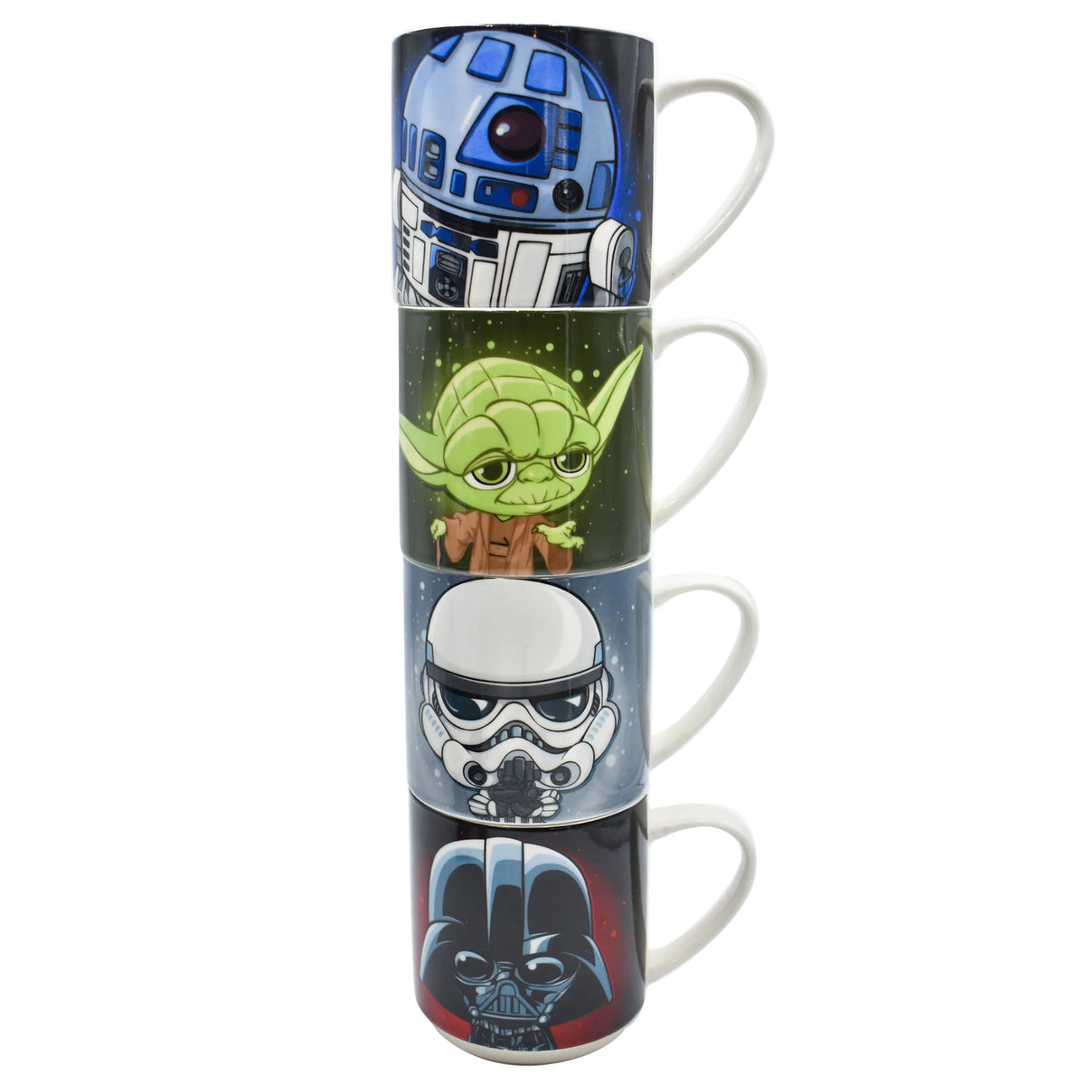 Juego de Tazas de Porcelana Apilables Fun Kids Disney Star Wars 330ml 4pz