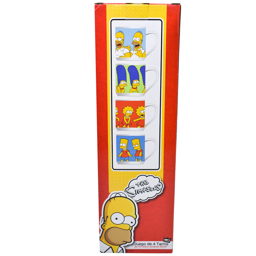 Juego de Tazas de Porcelana Apilables Fun Kids Los Simpsons 330ml 4pz