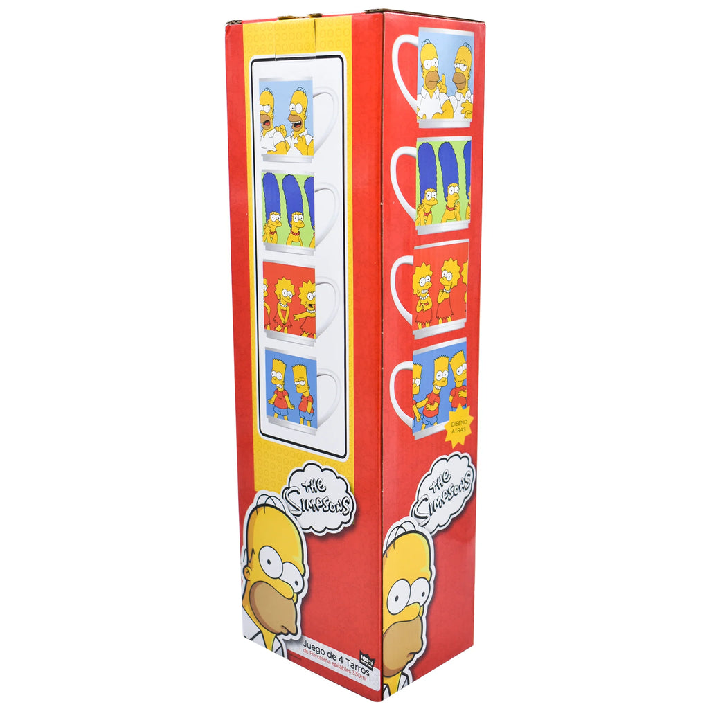 Juego de Tazas de Porcelana Apilables Fun Kids Los Simpsons 330ml 4pz