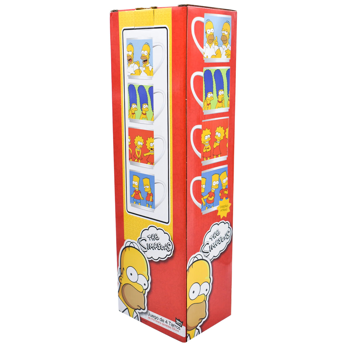 Juego de Tazas de Porcelana Apilables Fun Kids Los Simpsons 330ml 4pz