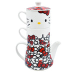 Set Juego Tetera con Tazas Apilable para 2 persona Fun kids Sanrio Hello Kitty Porcelana 4pzas