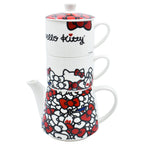 Set Juego Tetera con Tazas Apilable para 2 persona Fun kids Sanrio Hello Kitty Porcelana 4pzas
