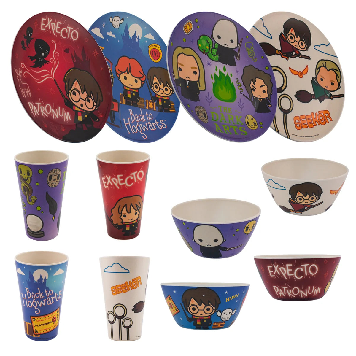 Vajilla Ecológica Fun Kids Harry Potter Fibra de Bambu 16pzas 4 personas