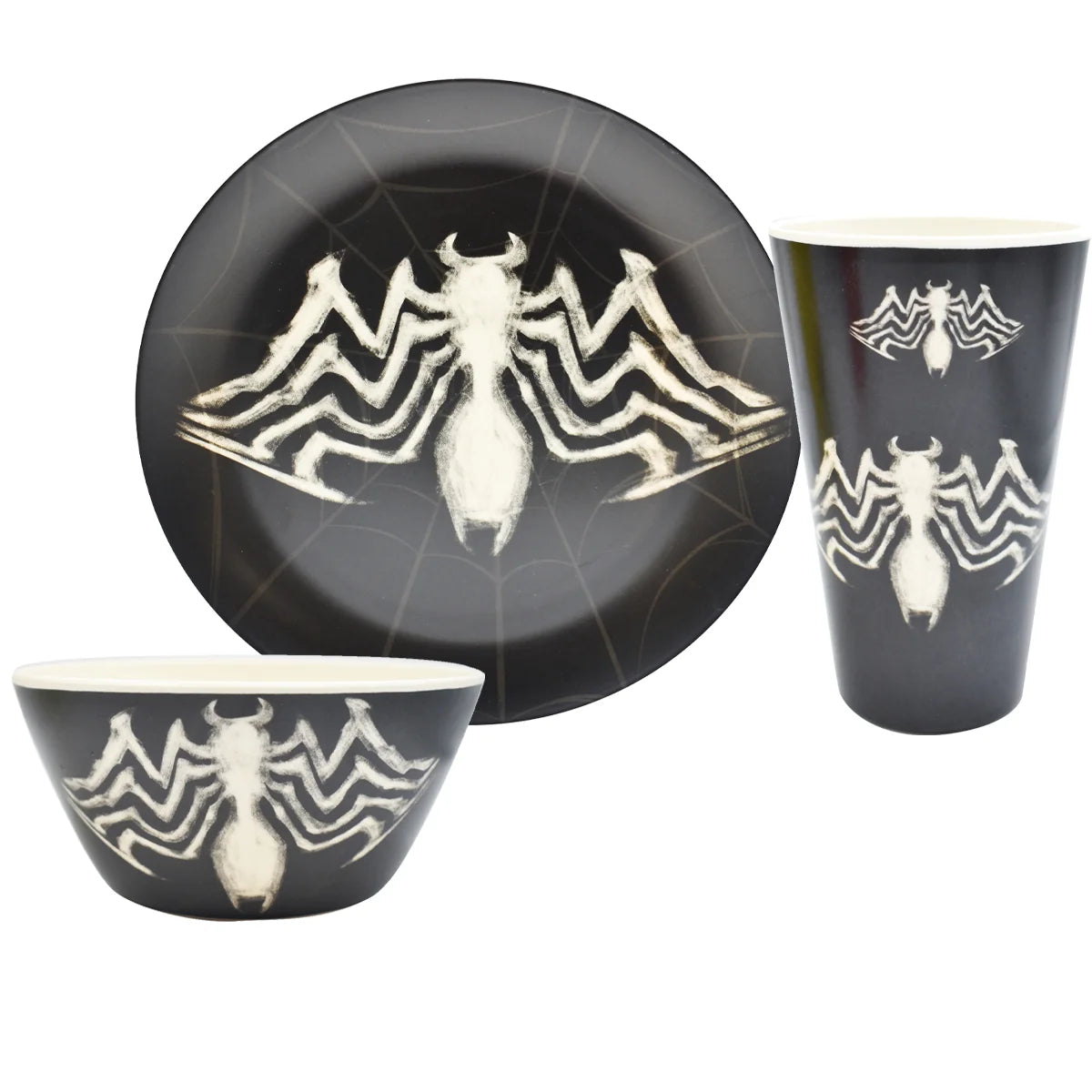 Vajilla para 4 Personas Ecologica Fun Kids Disney Marvel Spider Man Hombre Araña Fibra de Bambu 12pzas