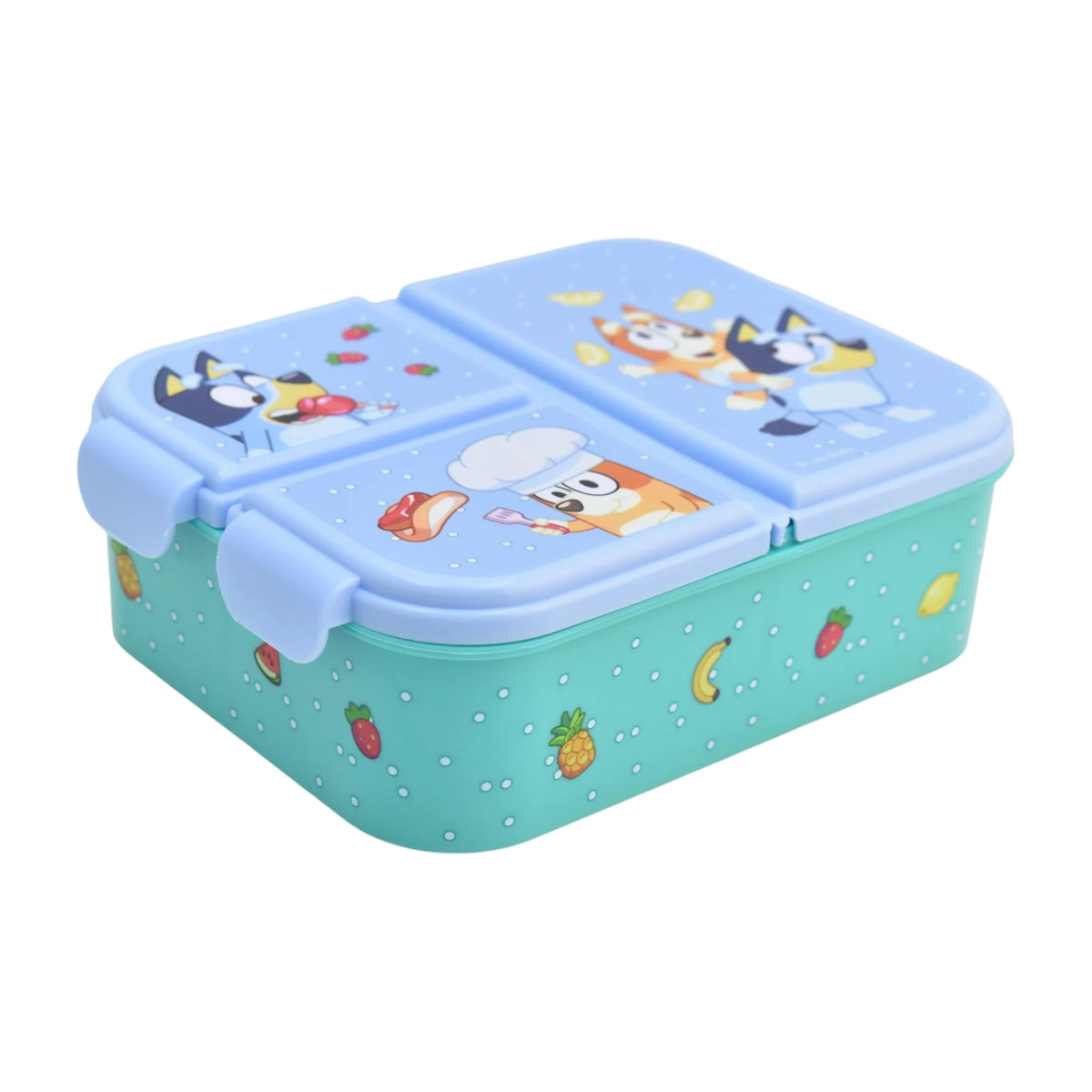 Contenedor de Plástico para Alimentos con 3 Divisiones Bluey 1 Pieza