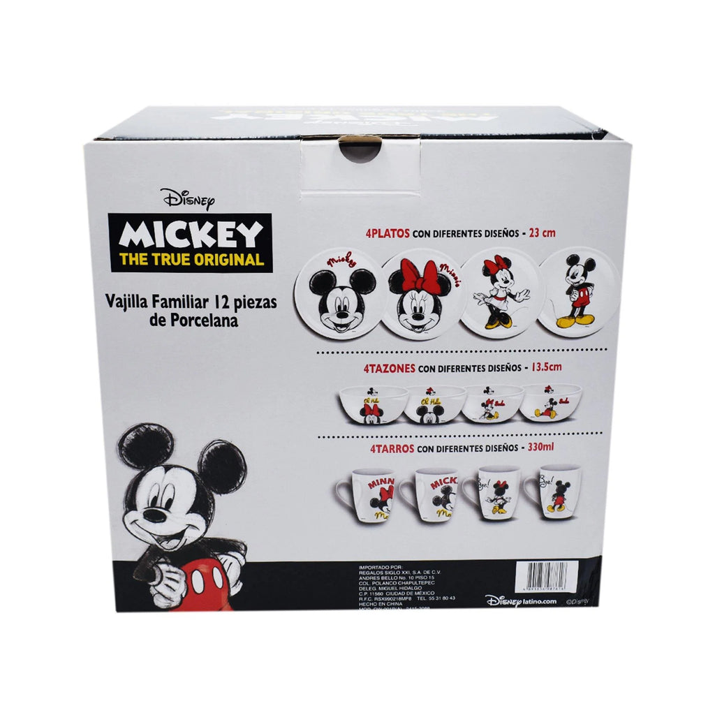 Vajilla Fun Kids Disney Mickey Mouse Porcelana 12pz