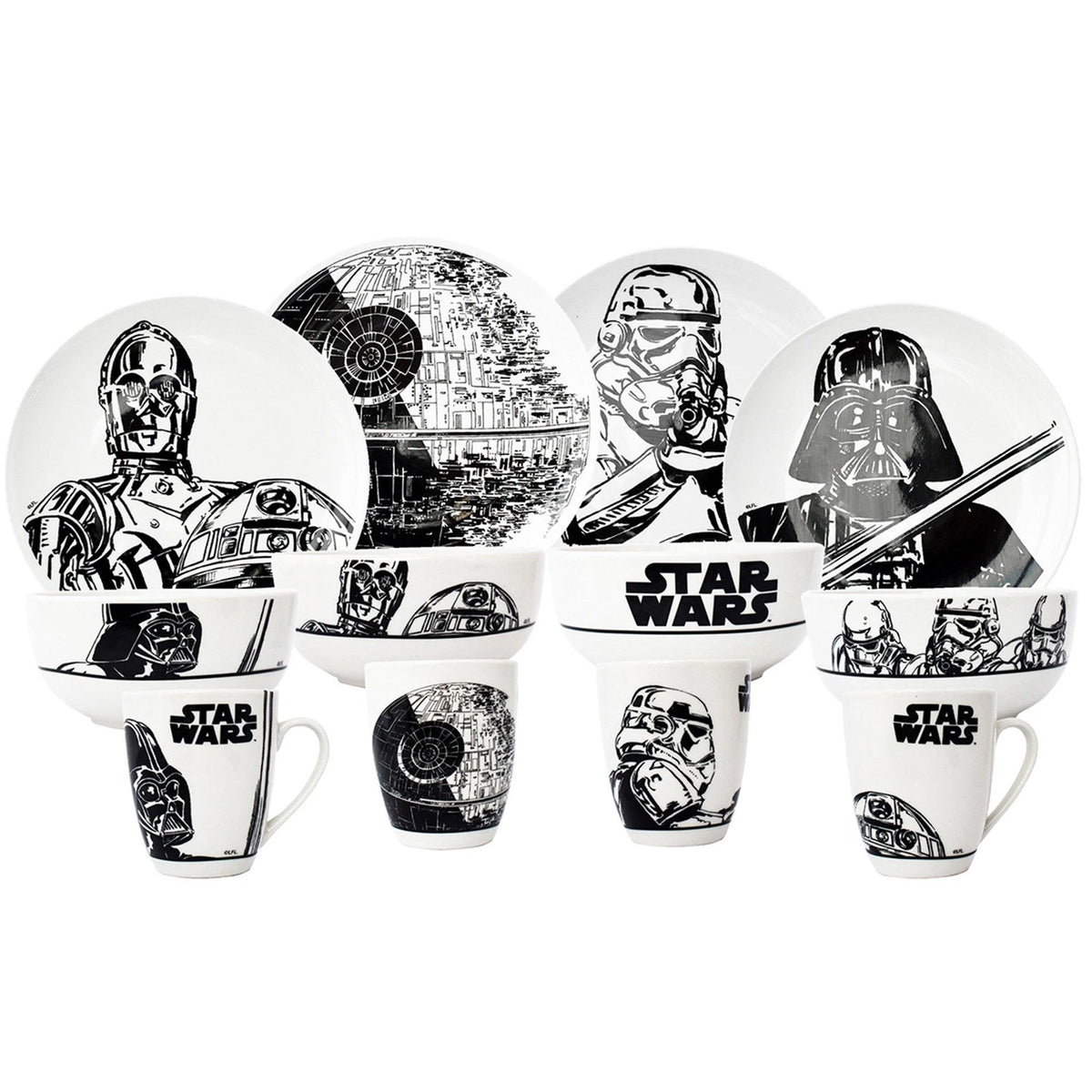 Vajilla de Porcelana Fun Kids Disney Star Wars 12pz