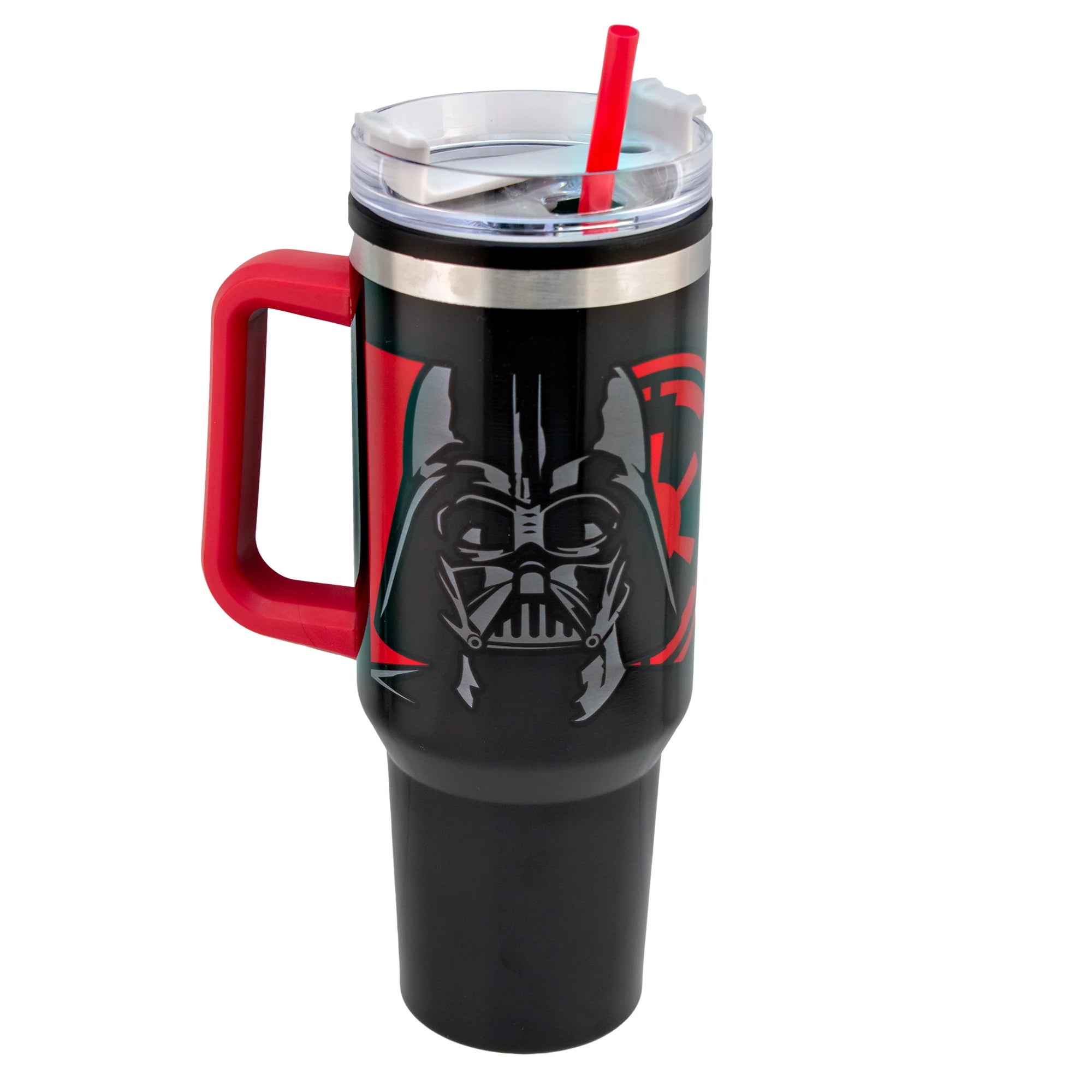 Termo de Acero Inoxidable con Doble Pared, Asa Y Popote Darth Vader 1.2 Litros