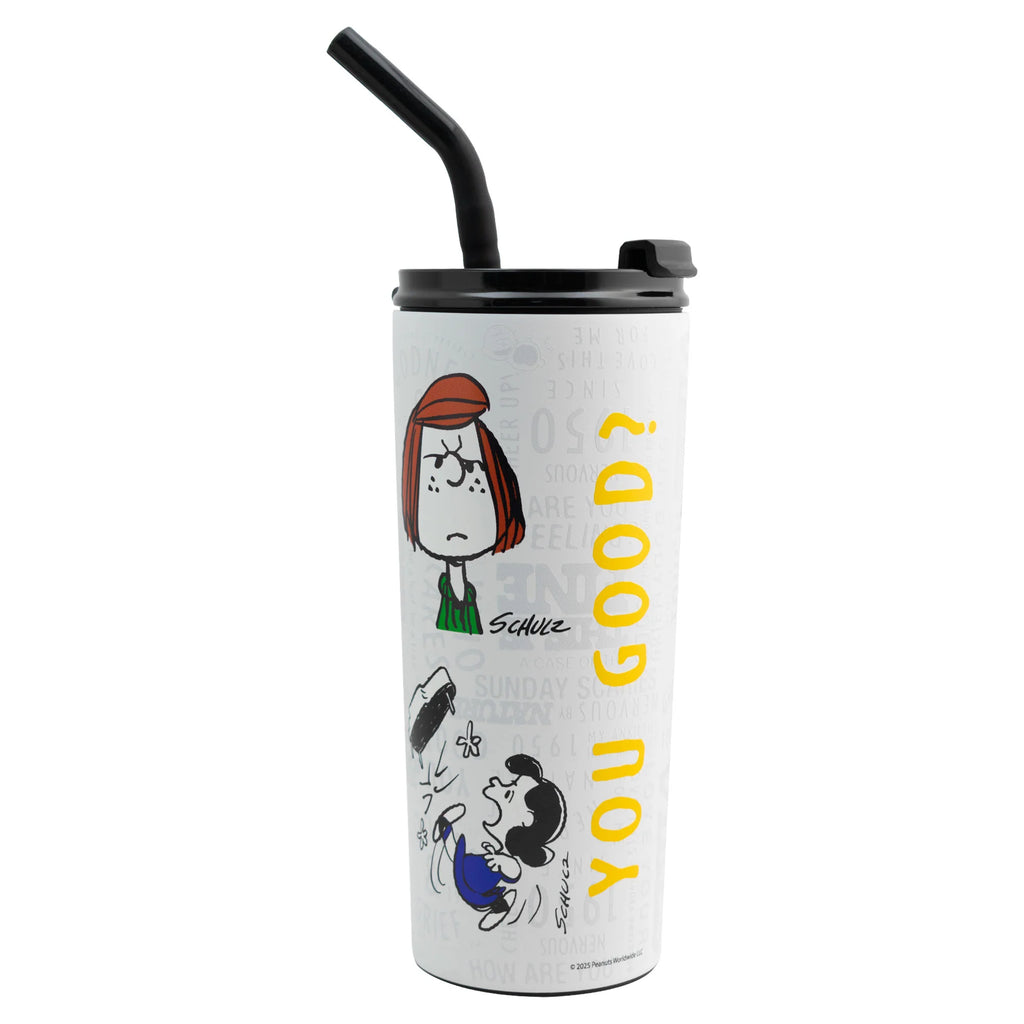 Termo de Acero Inoxidable con Doble Pared, Tapa y Popote Snoopy 600ml