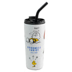 Termo de Acero Inoxidable con Doble Pared, Tapa y Popote Snoopy 600ml