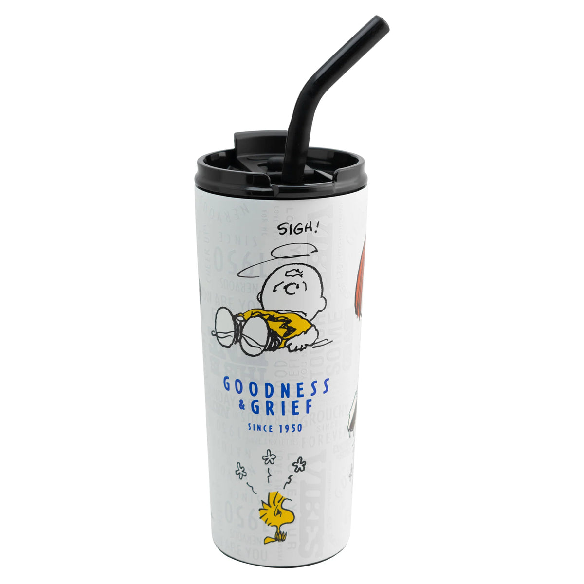 Termo de Acero Inoxidable con Doble Pared, Tapa y Popote Snoopy 600ml