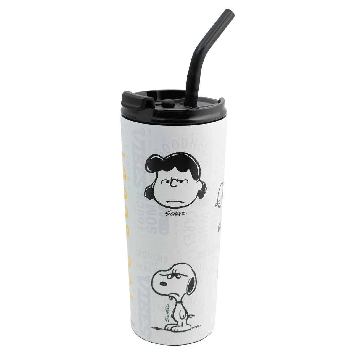 Termo de Acero Inoxidable con Doble Pared, Tapa y Popote Snoopy 600ml