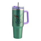 Termo de Doble Acero Inoxidable con Doble Pared, Tapa Doble y Popote La Sirenita 1.2 Litros