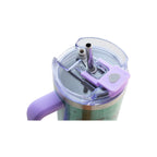 Termo de Doble Acero Inoxidable con Doble Pared, Tapa Doble y Popote La Sirenita 1.2 Litros