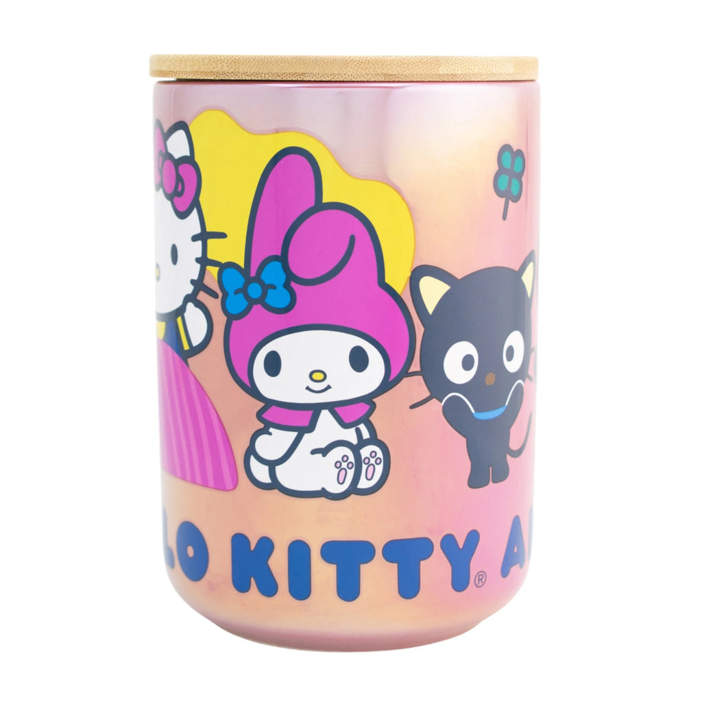 Frascos Iridiscente Con Tapa de Bambu Hello Kitty And Friends 790ml