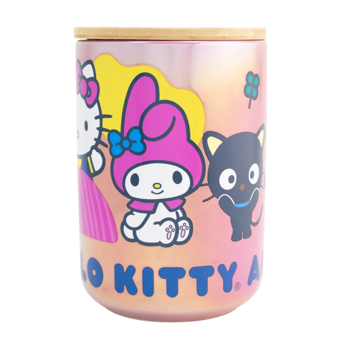 Frascos Iridiscente Con Tapa de Bambu Hello Kitty And Friends 790ml