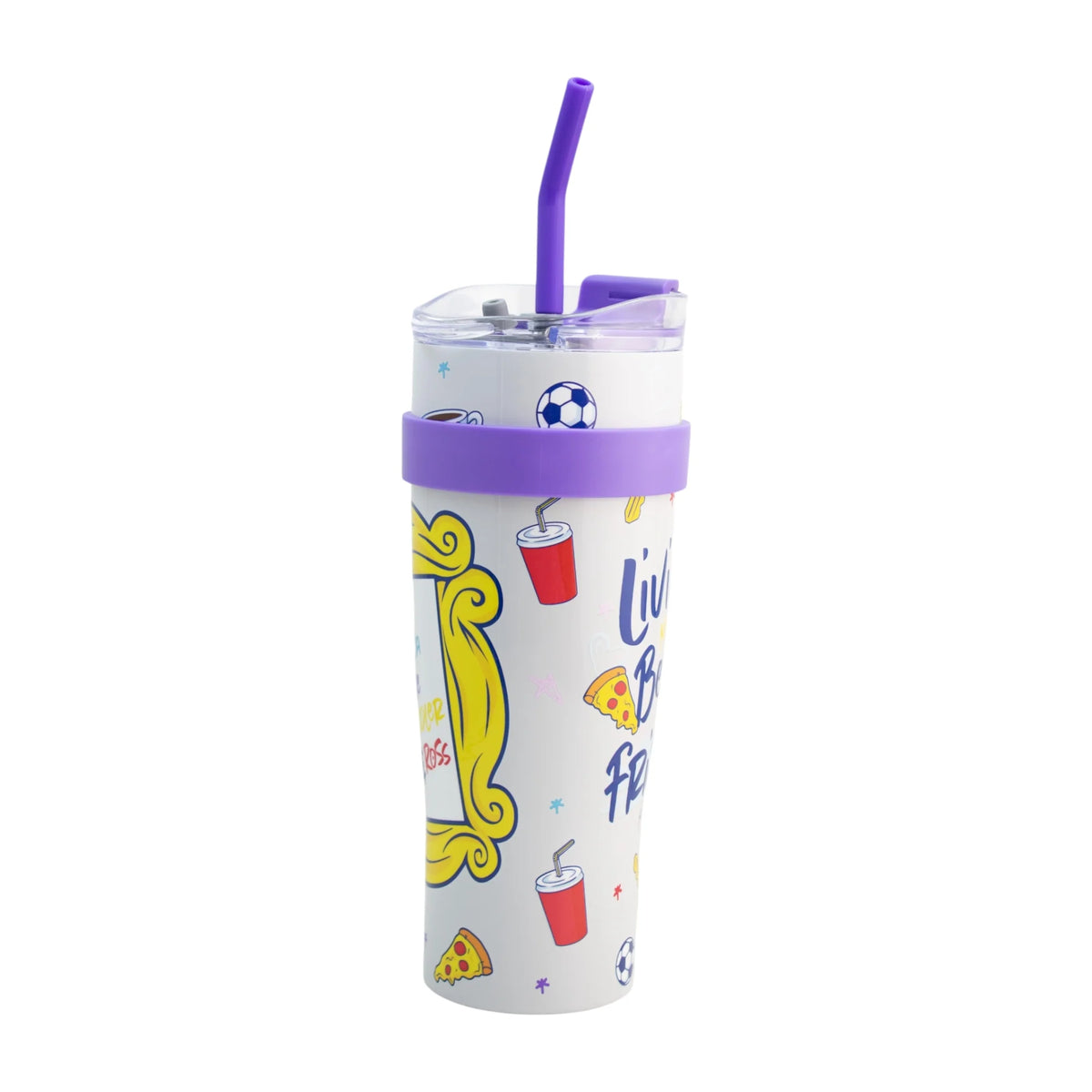Termo de Acero Inoxidable con Doble Pared y Tapa Doble Friends Gris 1.2 Litros