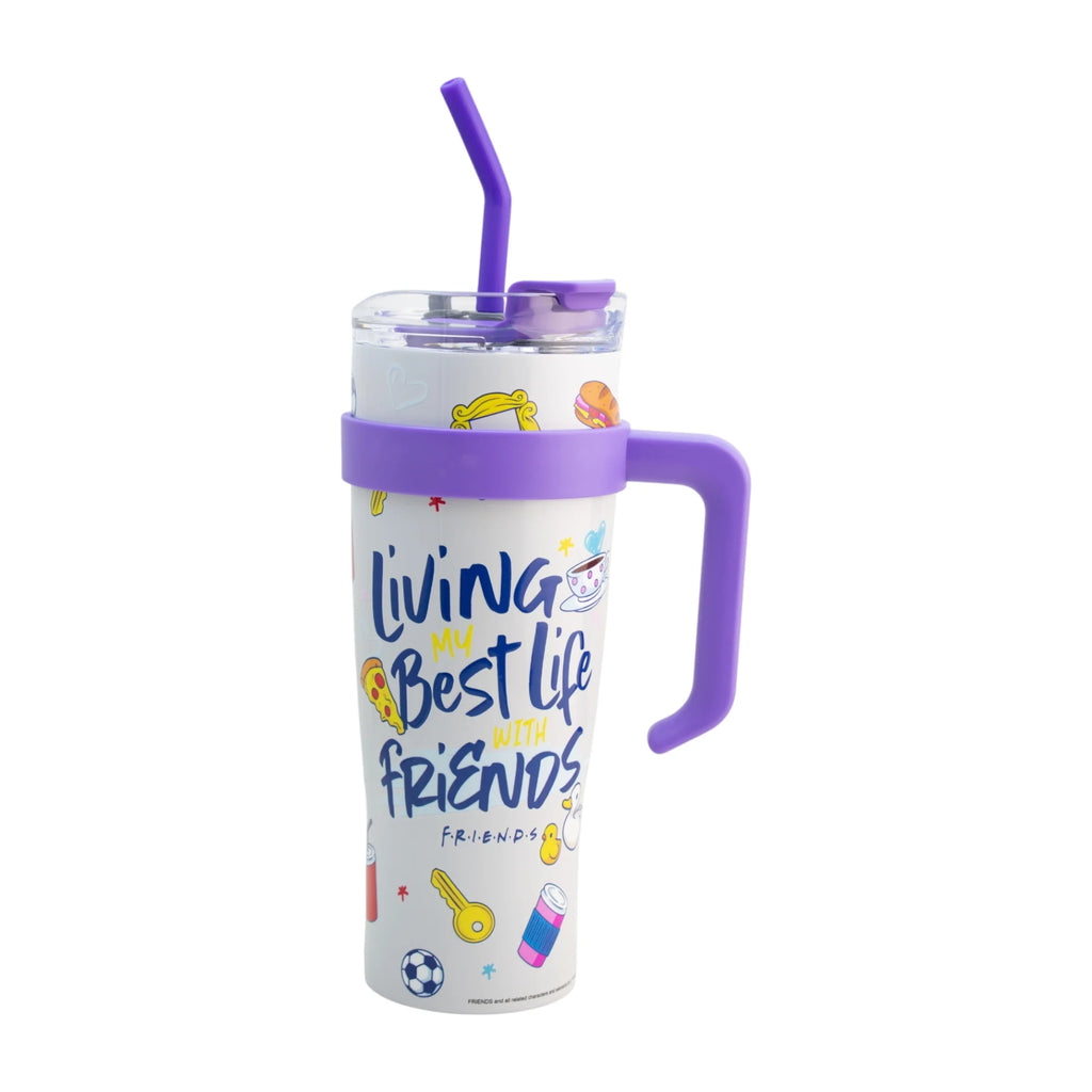 Termo de Acero Inoxidable con Doble Pared y Tapa Doble Friends Gris 1.2 Litros