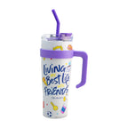 Termo de Acero Inoxidable con Doble Pared y Tapa Doble Friends Gris 1.2 Litros