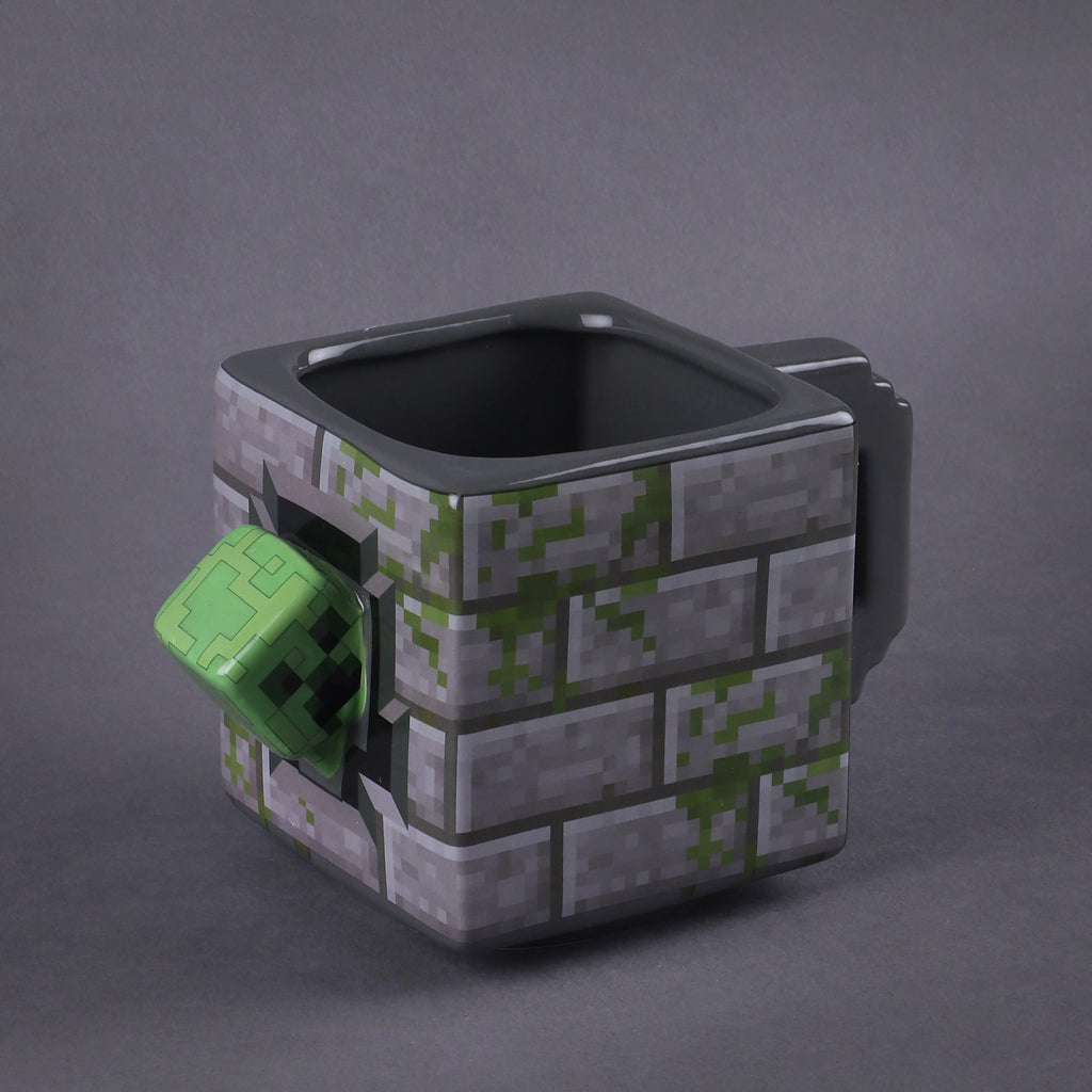 Taza de Cerámica 3D Cubo Minecraft Creeper 620ml