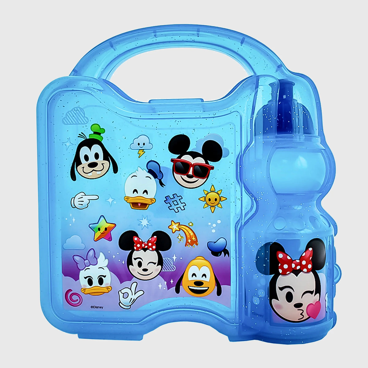 Lonchera Infantil de Plástico con Botella Fun Kids Disney Mickey Emoji