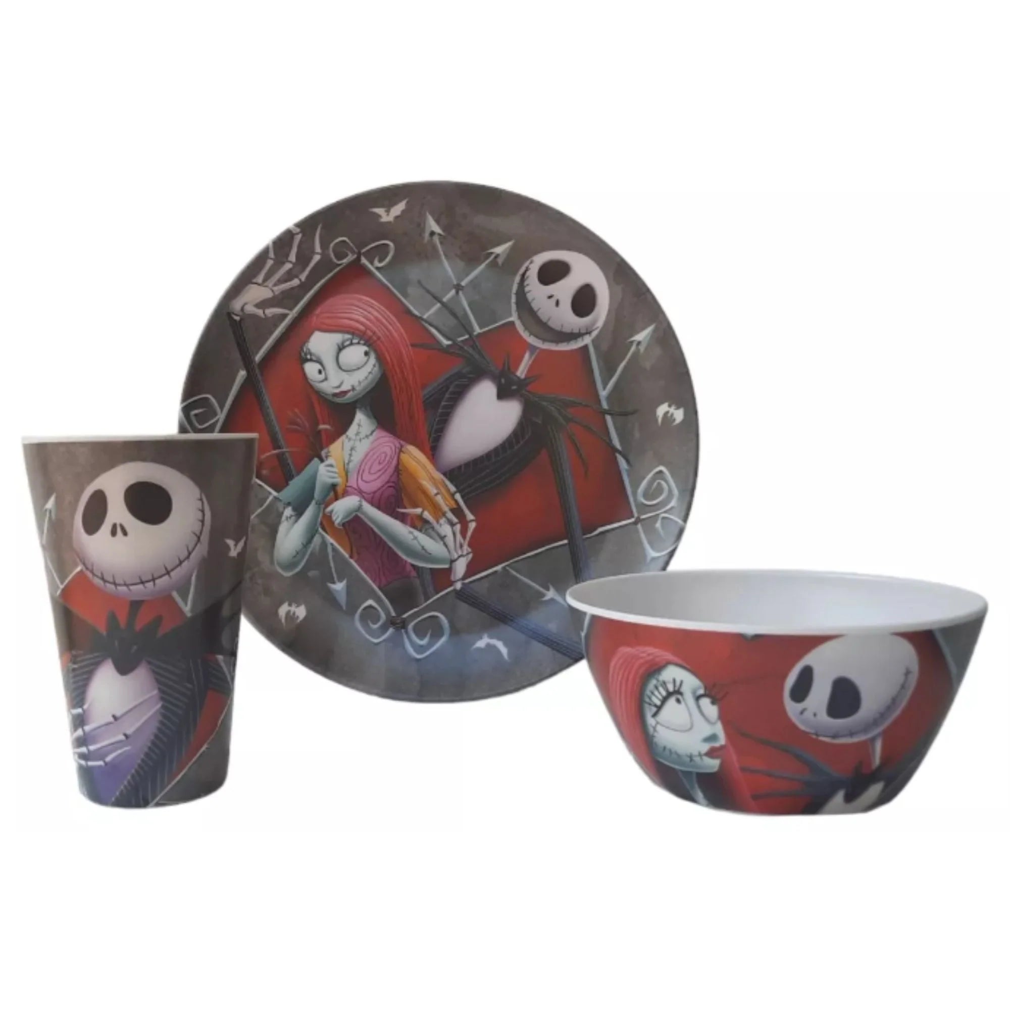 Vajilla Ecológica Fun Kids The Nightmare Before Christmas El Extraño Mundo de Jack Fibra de Bambú 16 pzas 4 personas