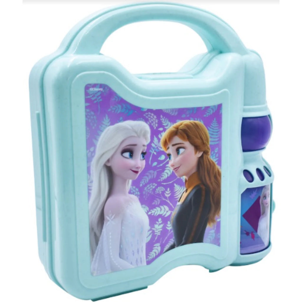 Lonchera Infantil de Plástico con Botella Fun Kids Frozen Anna Elsa Disney
