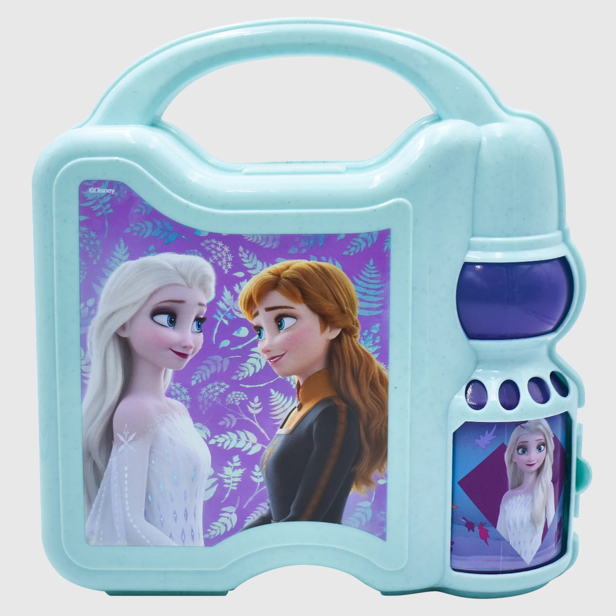 Lonchera Infantil de Plástico con Botella Fun Kids Frozen Anna Elsa Disney
