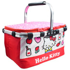 Canasta térmica plegable Magia Nostálgica con diseño de Hello Kitty en color rojo, ideal para picnics al aire libre.