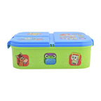 Contenedor de plástico azul Magia Nostálgica con 3 divisiones y diseño de personajes de Toy Story para alimentos
