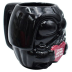 Magia Nostálgica 3D Darth Vader ceramic mug in black holding a pink heart with the text It Is Your Destiny To Be Mine